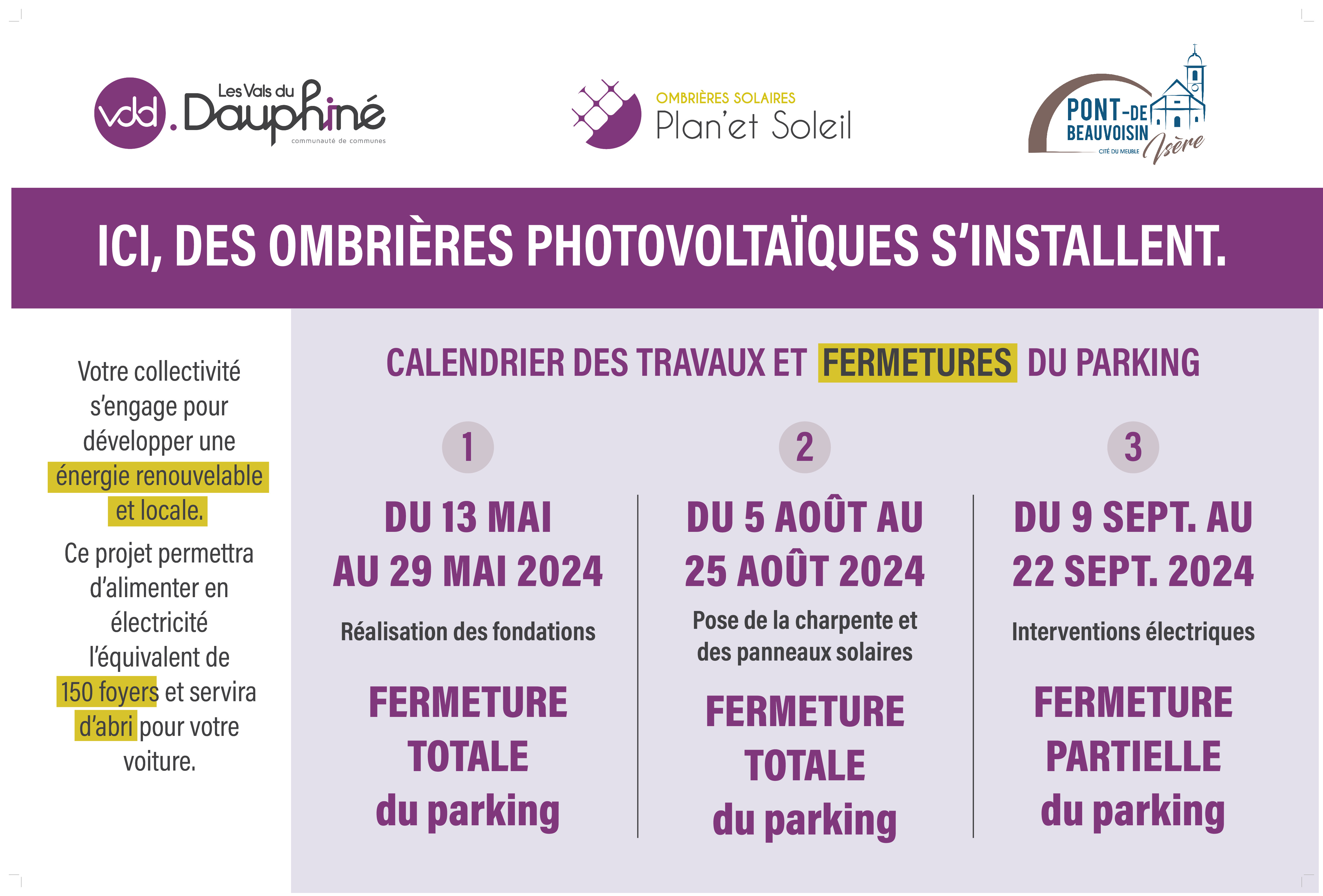 ⚠️?Travaux de construction: ombrières photovoltaïques?? (1/1)