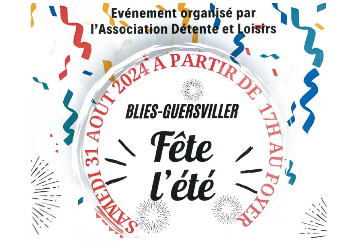 BLIES-GUERSVILLER FÊTE L'ÉTÉ - RAPPEL