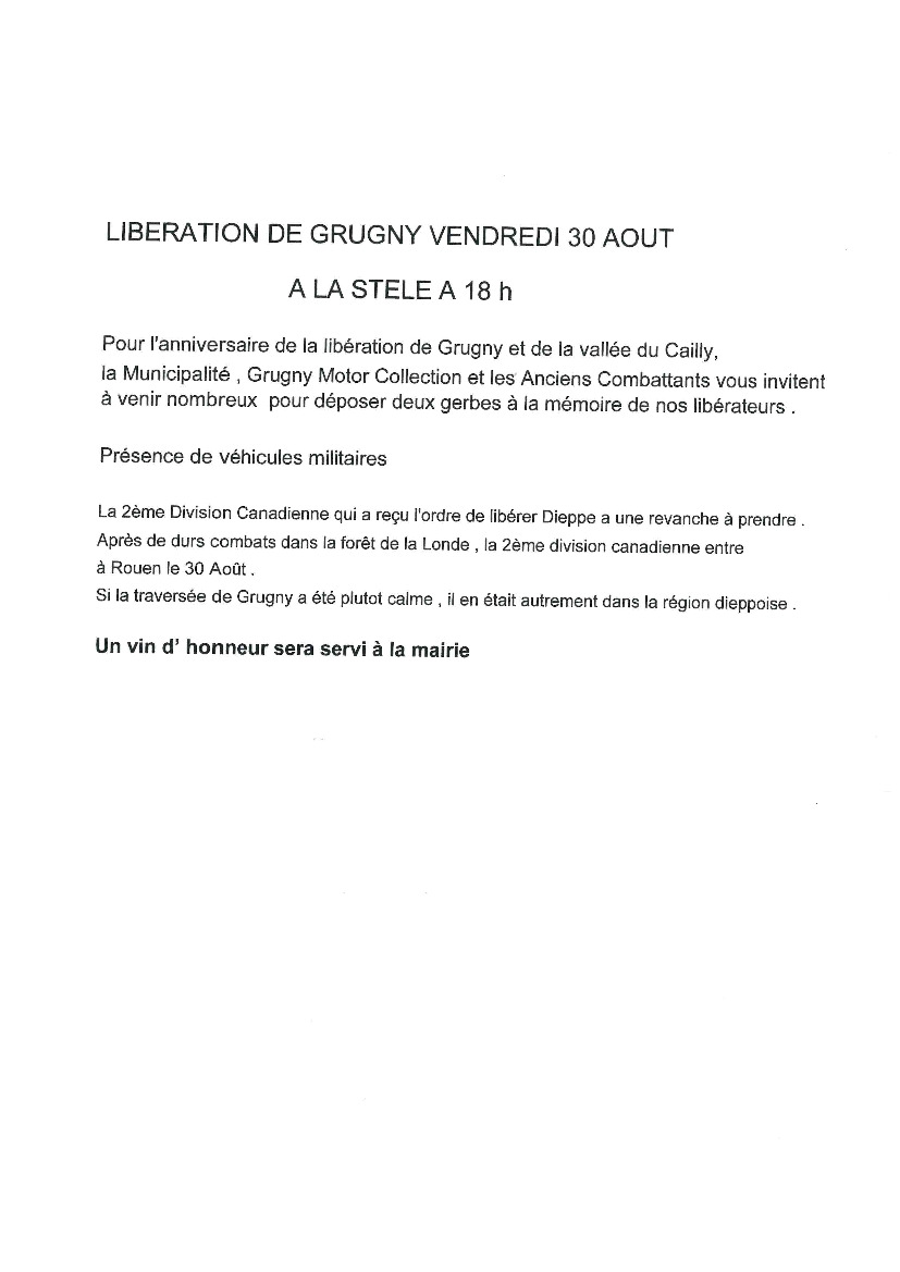 Anniversaire de la Libération de GRUGNY