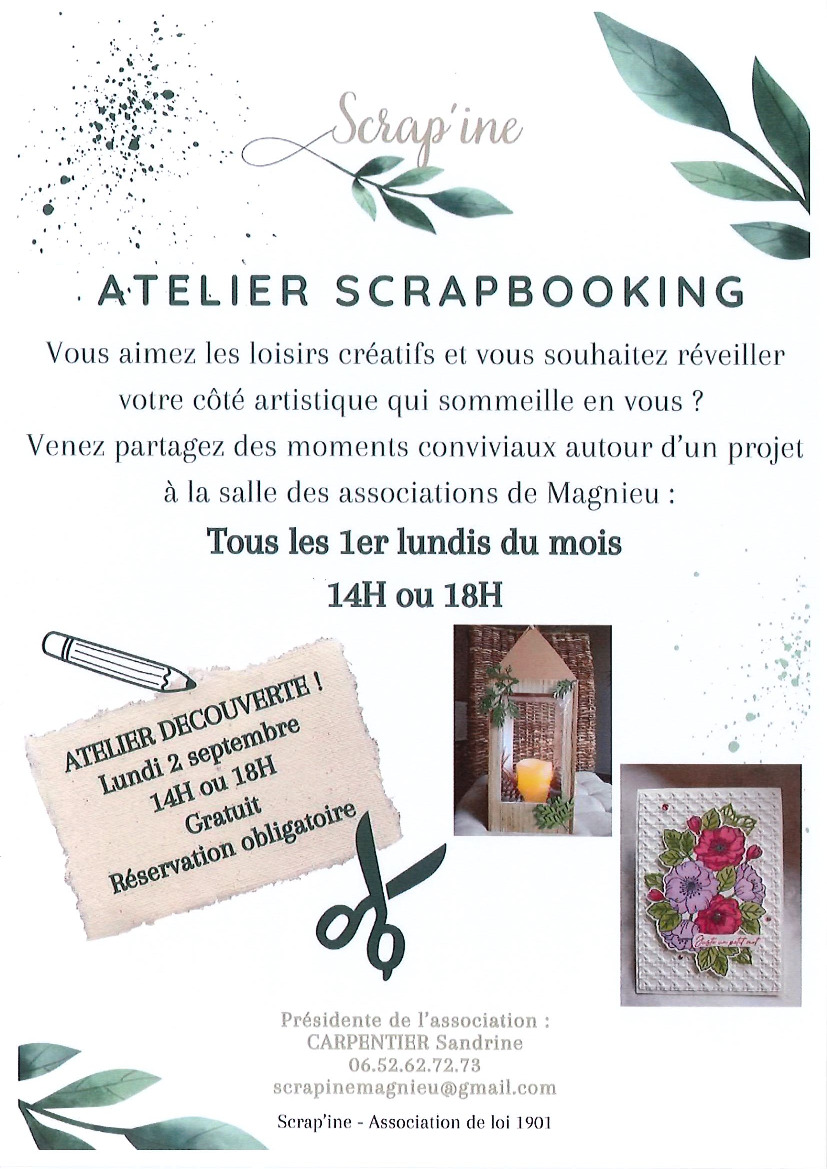 Reprise de l'atelier scrapbooking