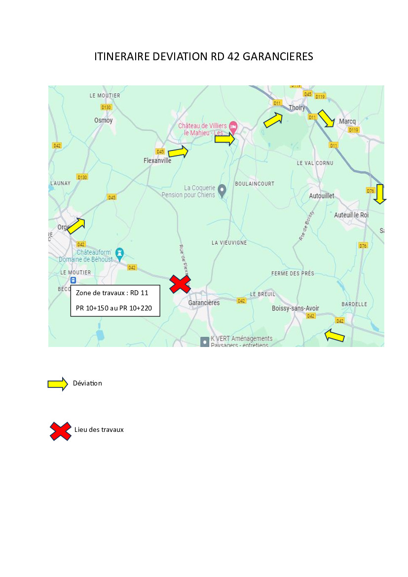 Déviation RD42 du 26 au 30 août 2024