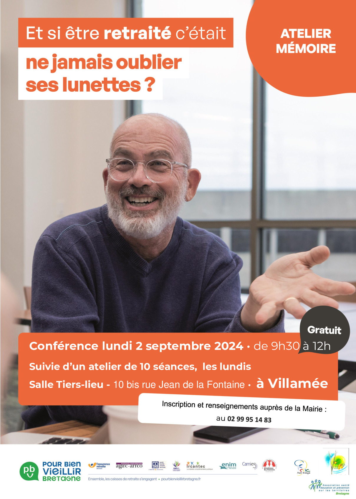 Conférence et atelier mémoire : lundi 2 septembre à Villamée