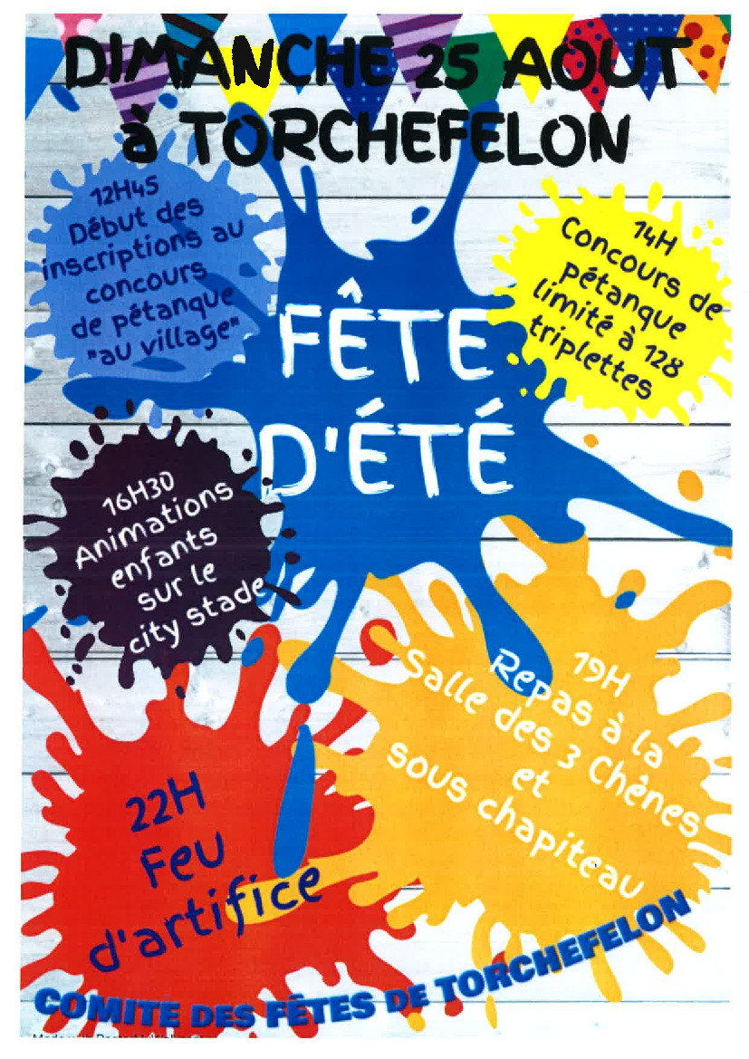 COMITE DES FETES - FETE D'ETE DIMANCHE 25 AOUT 2024 ?