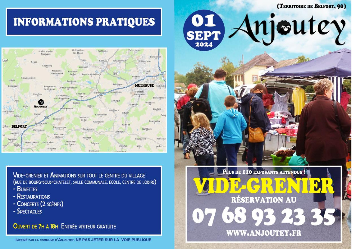 VIDE-GRENIER du 1er septembre = il reste quelques places !!!