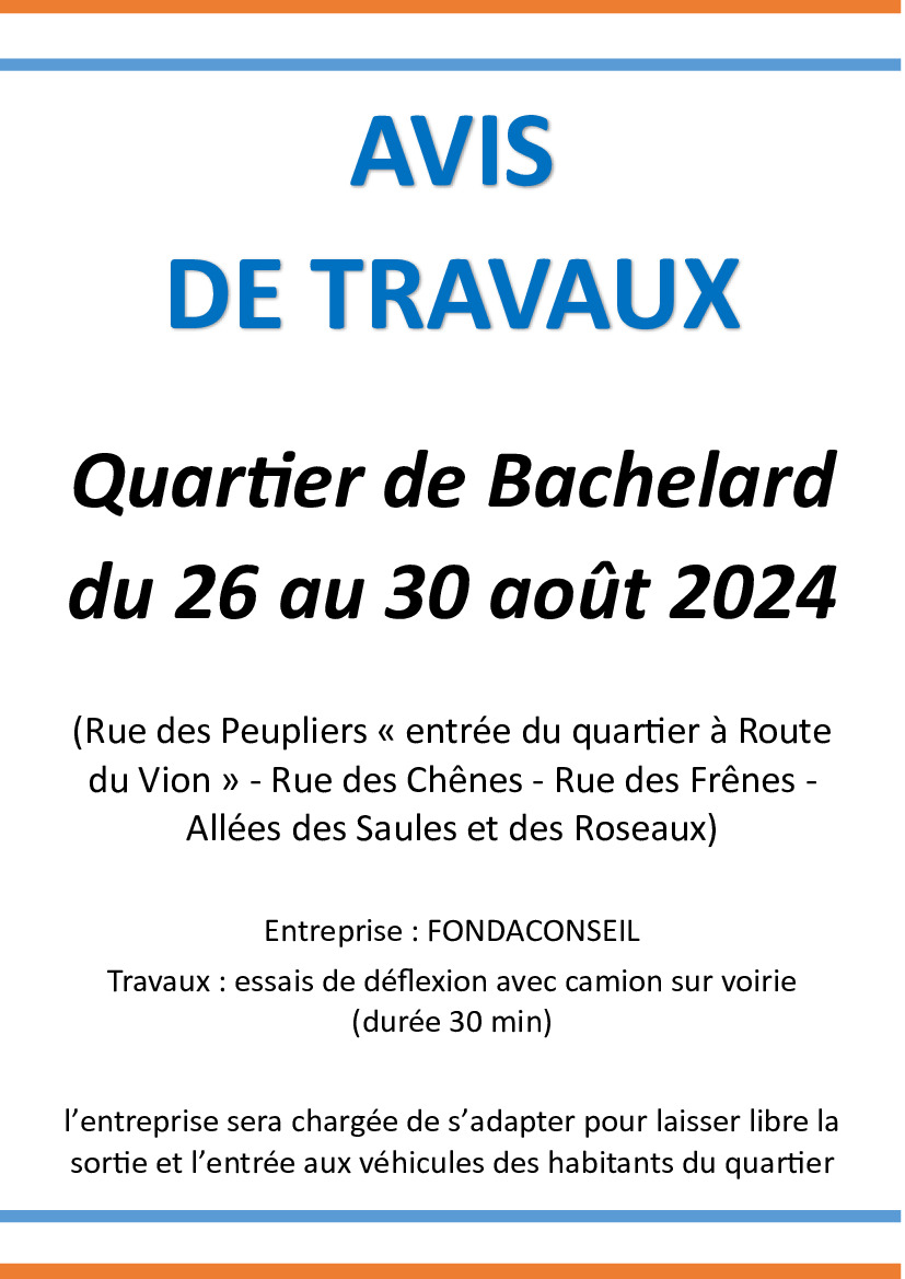 Avis de travaux