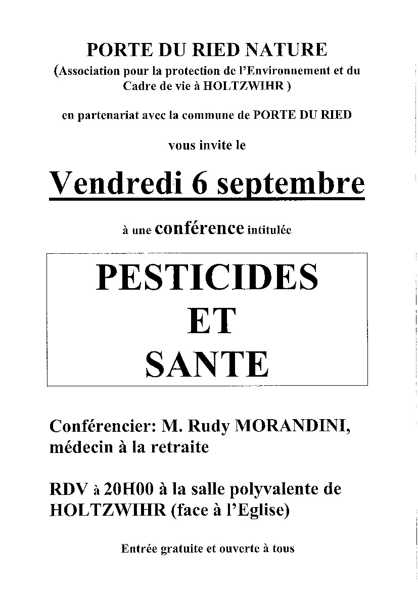 Conférence Pesticides et Santé