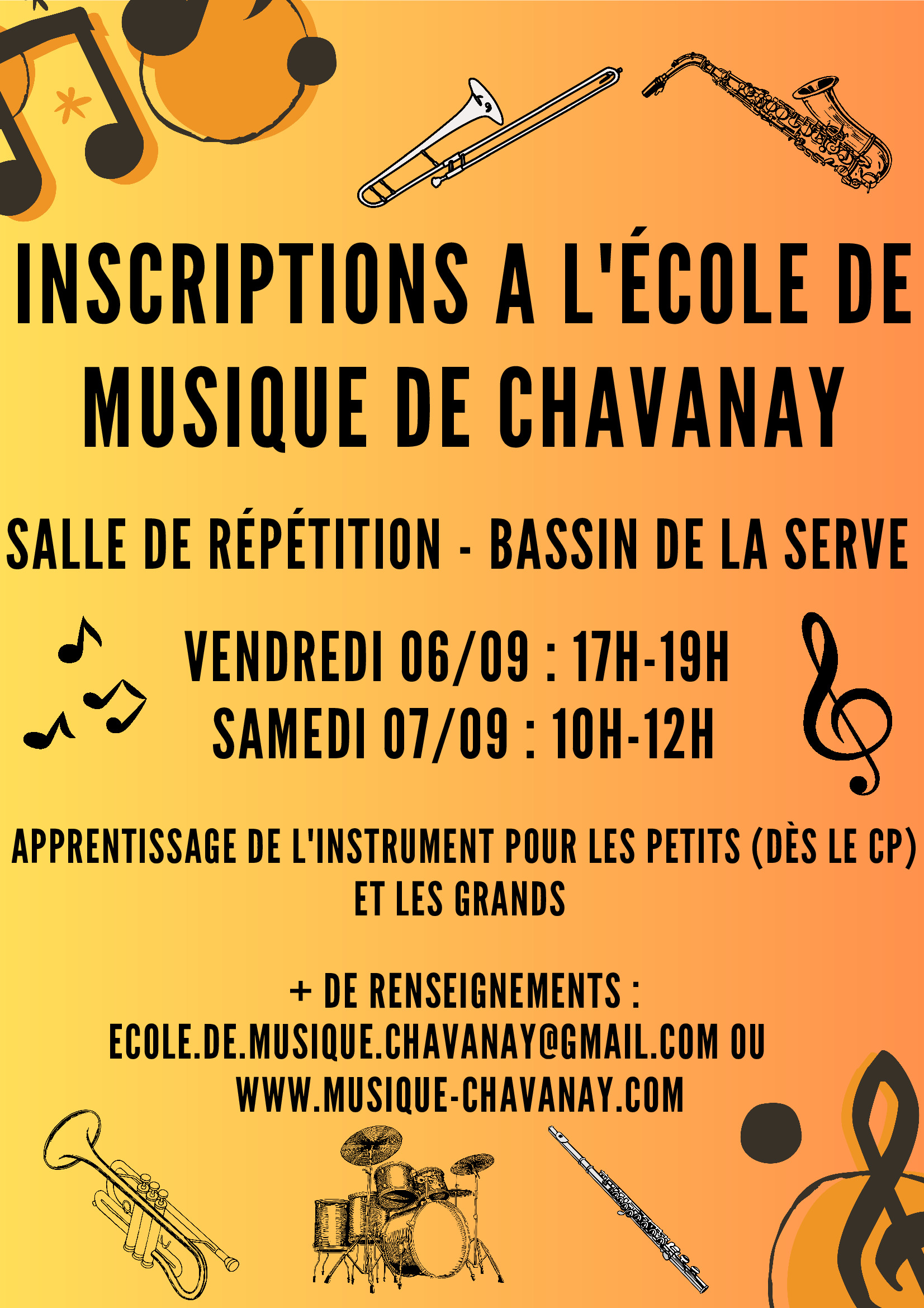 INSCRIPTIONS ECOLE DE MUSIQUE