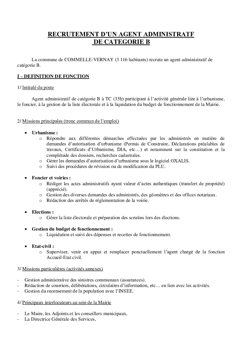 Offre d'emploi - Commelle-Vernay