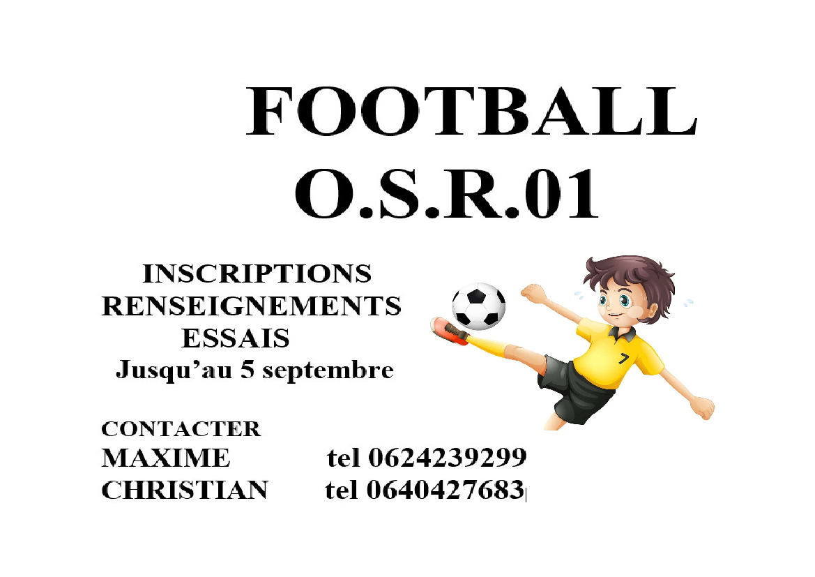 INSCRIPTION AU FOOT SAISON 2024-2025