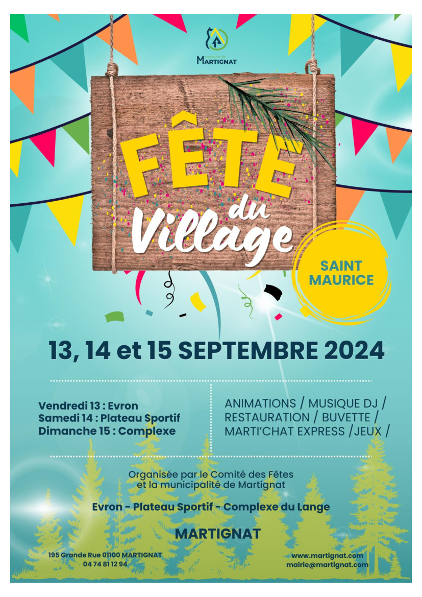 ?Fête au village de Martignat, les 13,14 et 15 septembre?