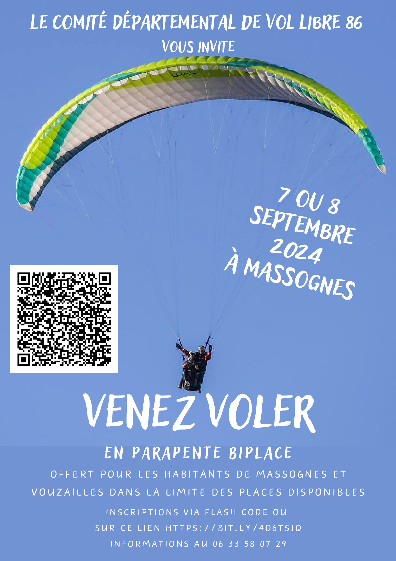 baptême de parapente le 07 et 08 septembre 2024