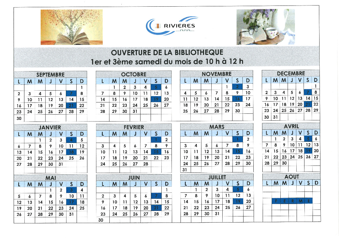 Nouveau calendrier de la bibliothèque