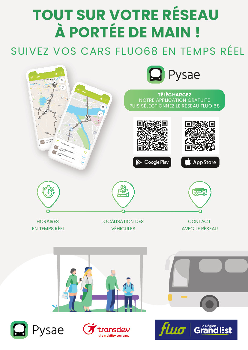 TRANSPORTS SCOLAIRES FLUO68 : Nouvelle application PYSAE (1/1)