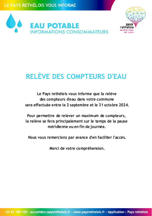 RELEVE DES COMPTEURS D'EAU