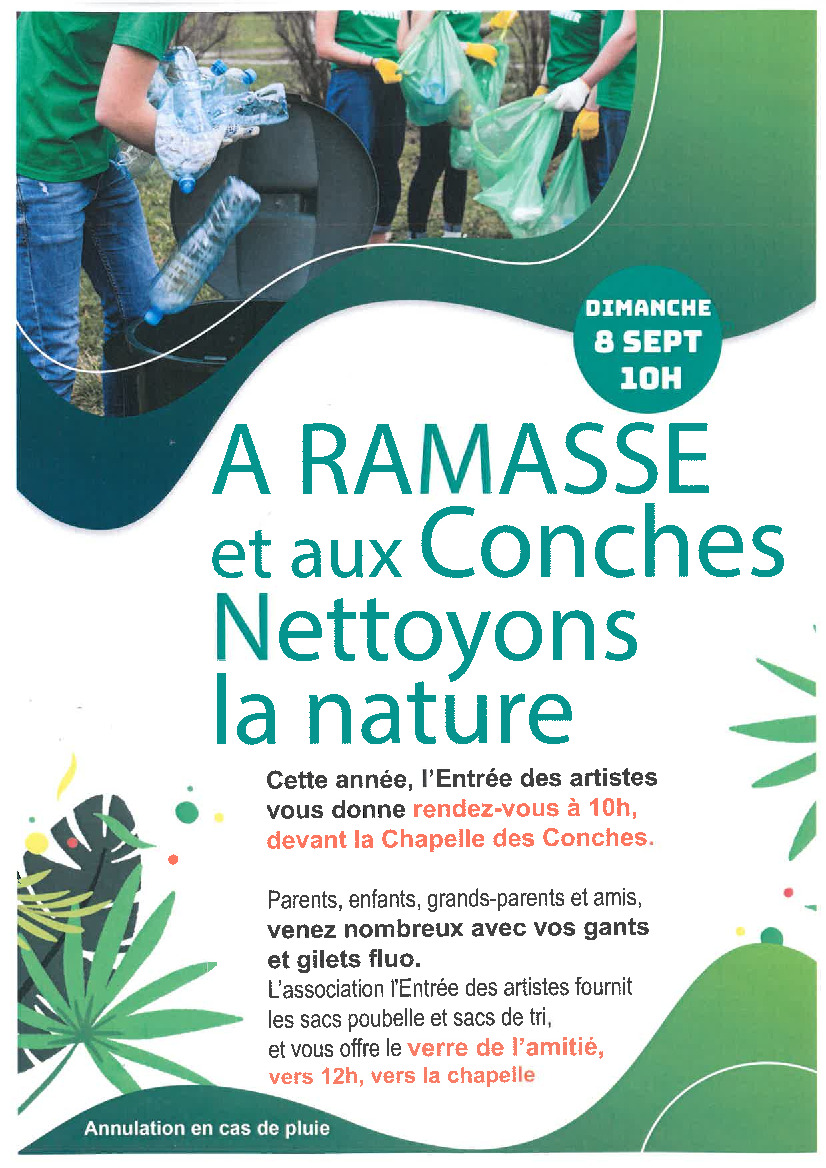 A Ramasse et aux Conches nettoyons la nature