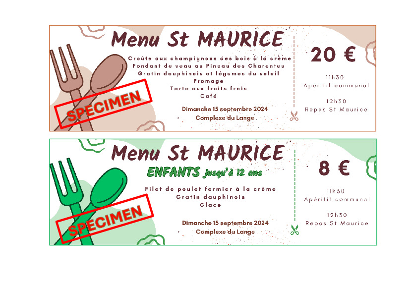 ?Repas de le St Maurice, réservez vos tickets?