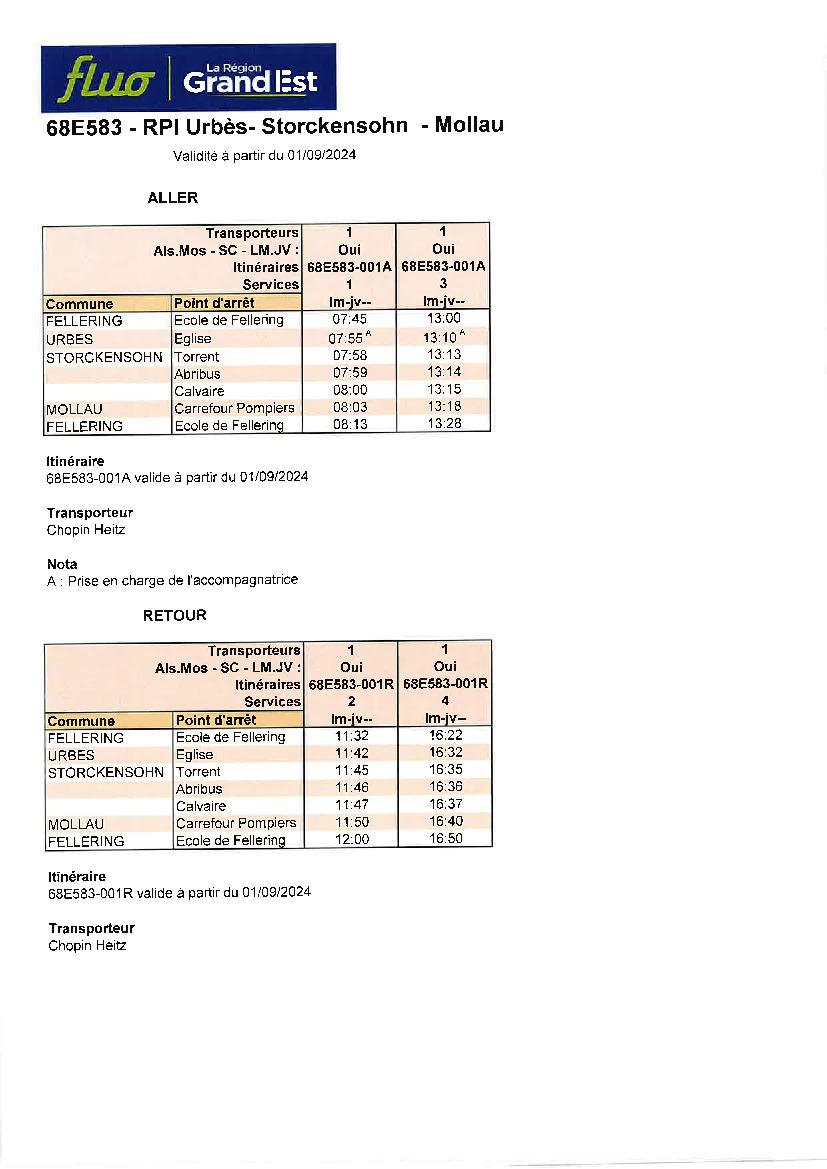 Rentrée des classes