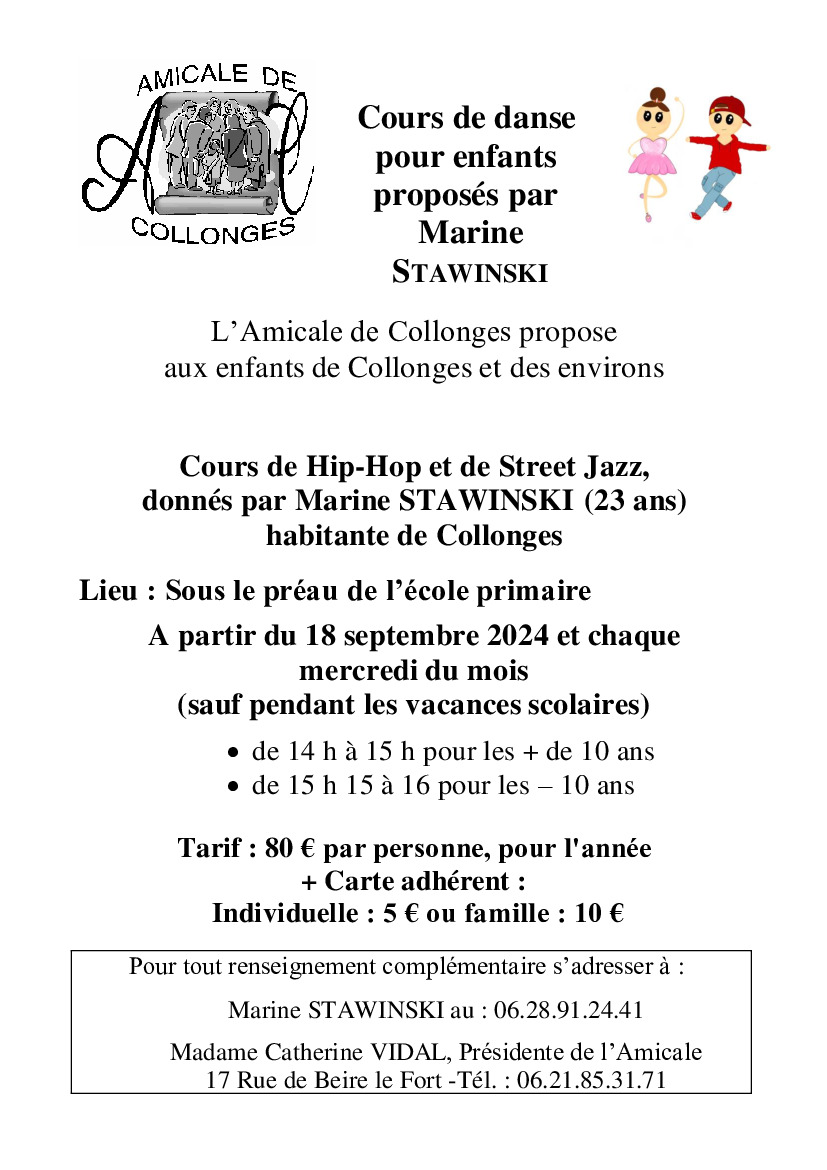 cours de danse pour enfant