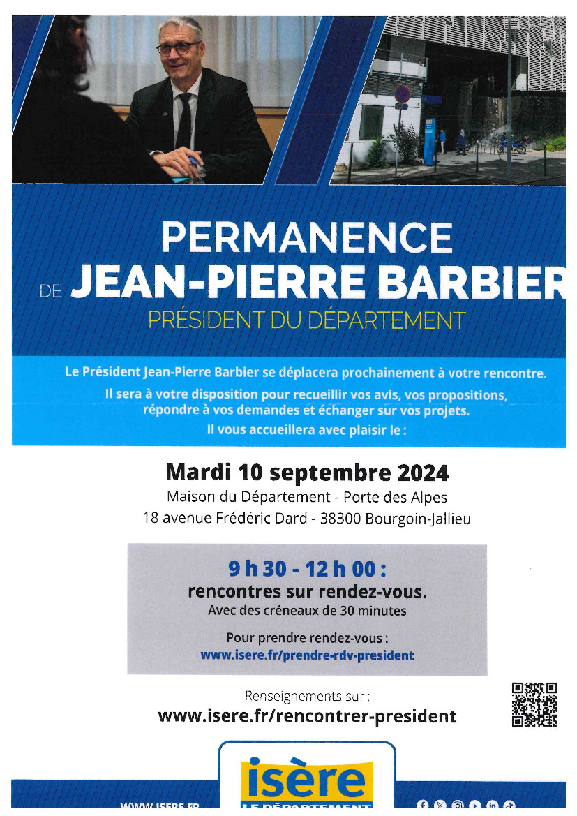 Permanence de Jean-Pierre BARBIER - Président du département