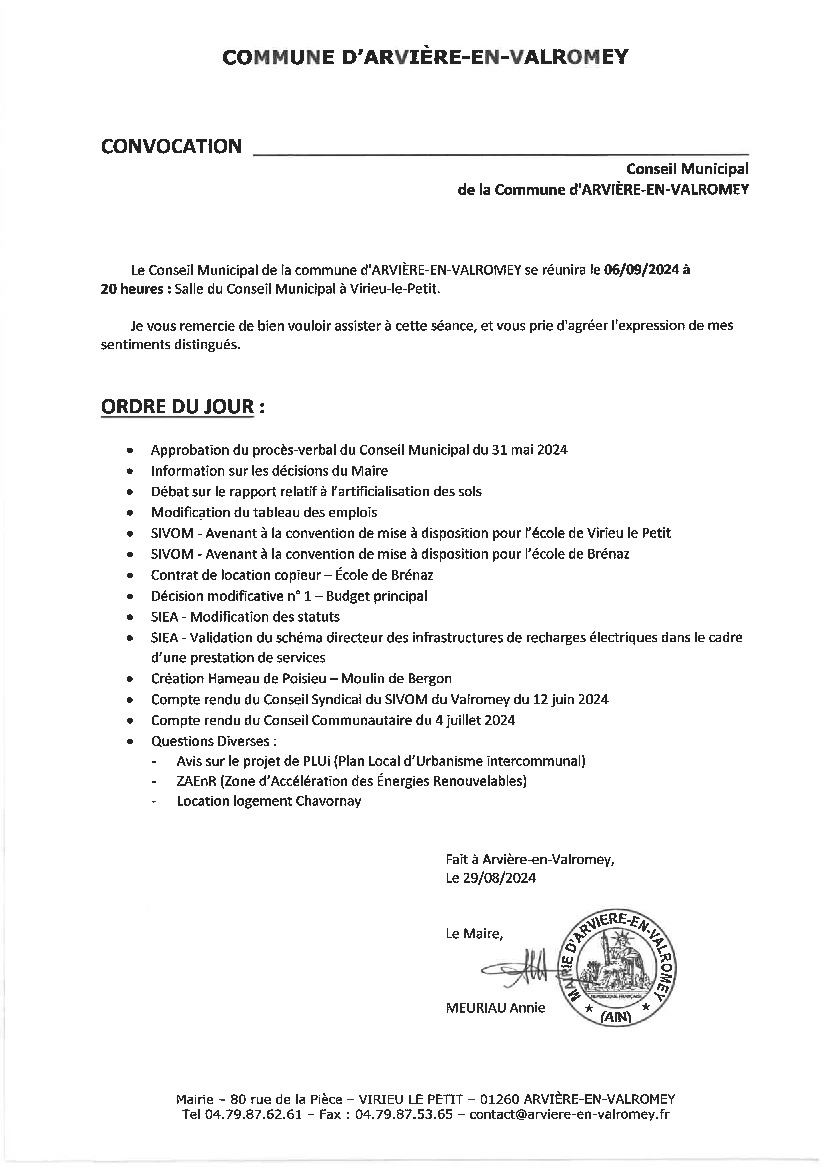 Réunion du conseil municipal