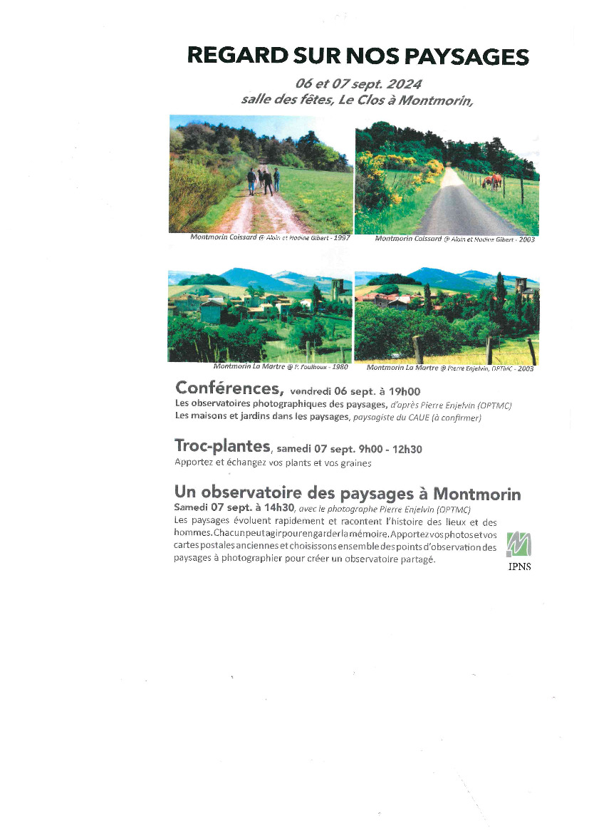 Regard sur nos paysages : Conférence, Troc Plantes