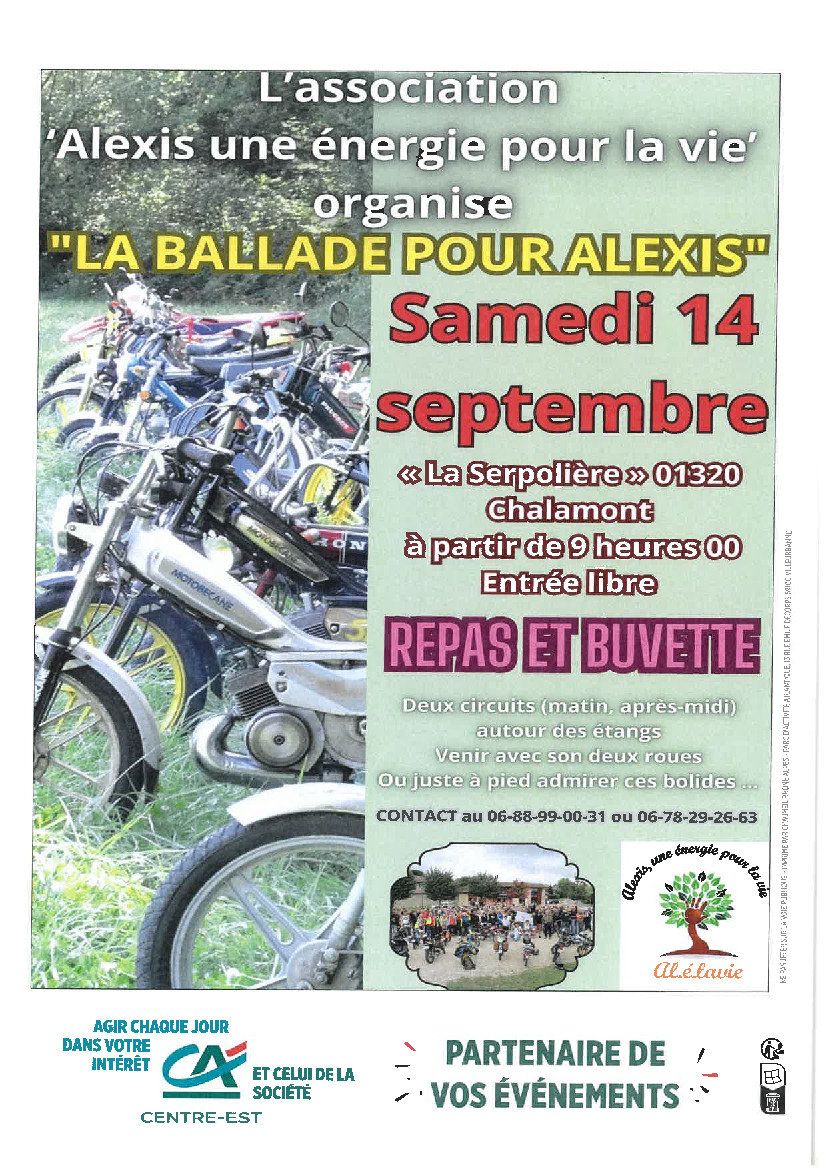 Exposition & Balade 2 Roues à Chalamont Samedi 14/09