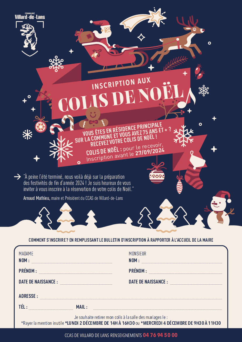 VOUS AVEZ 75 ANS ET + ? RECEVEZ VOTRE COLIS DE NOËL !