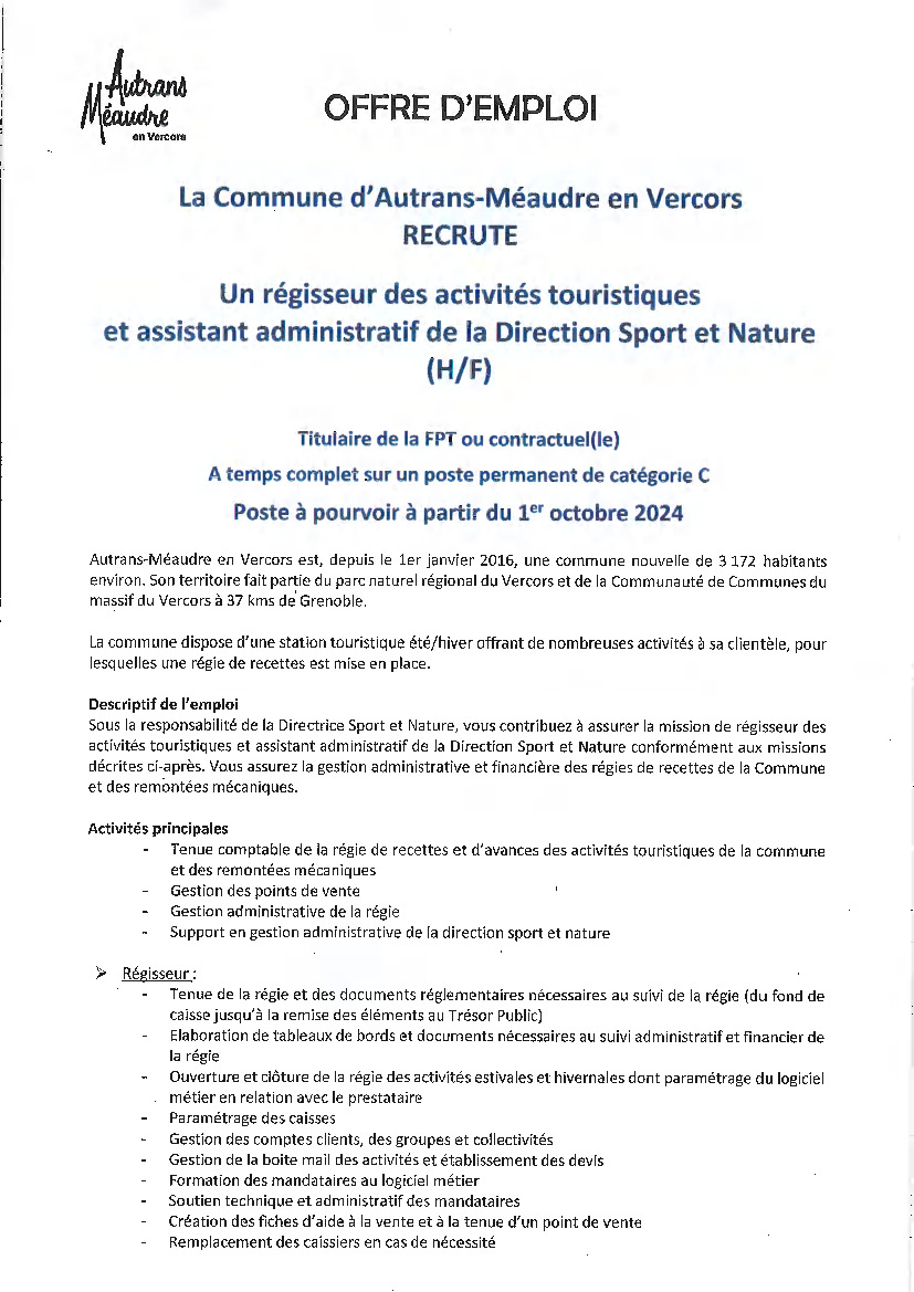 OFFRE D'EMPLOI