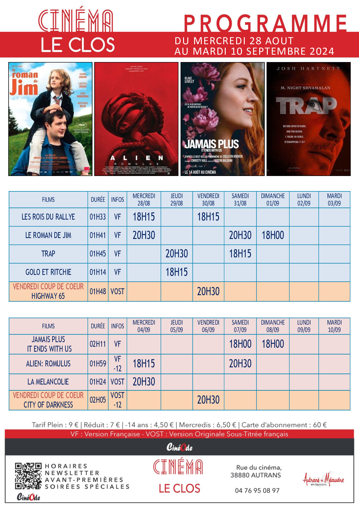 PROGRAMME CINÉMA