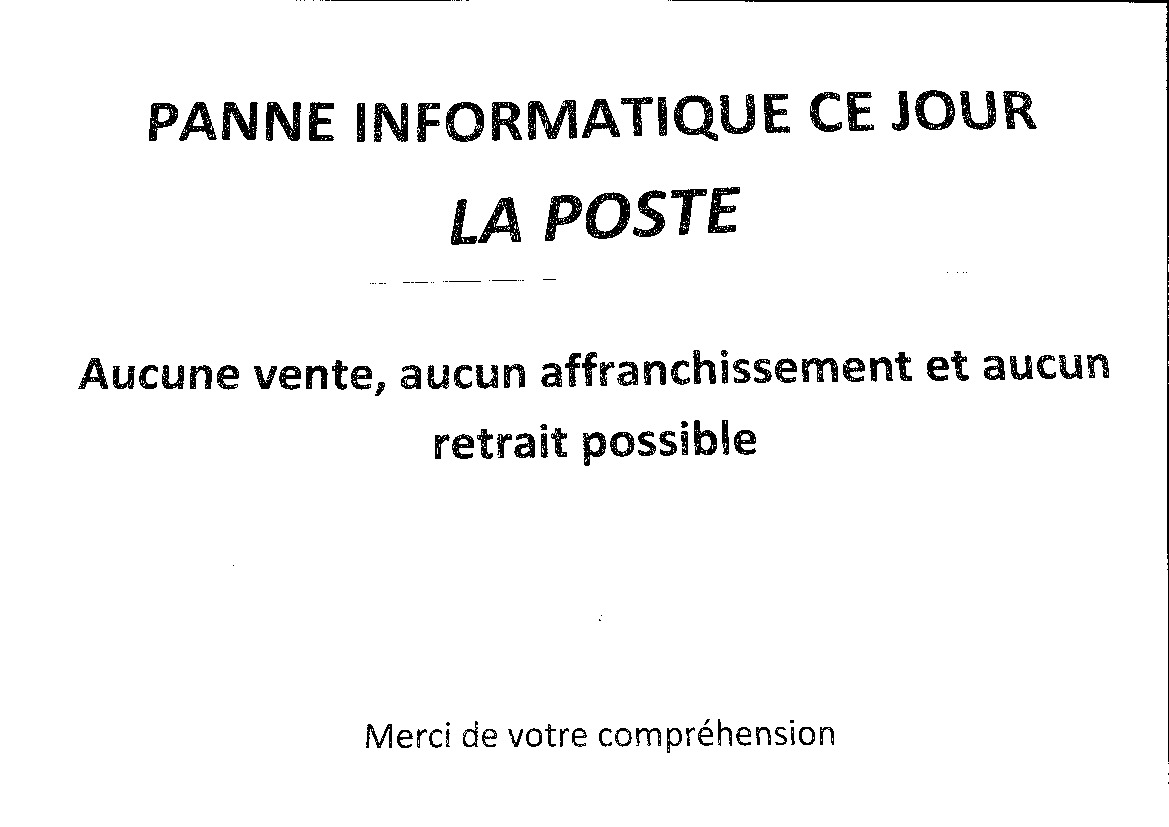 panne  à la poste