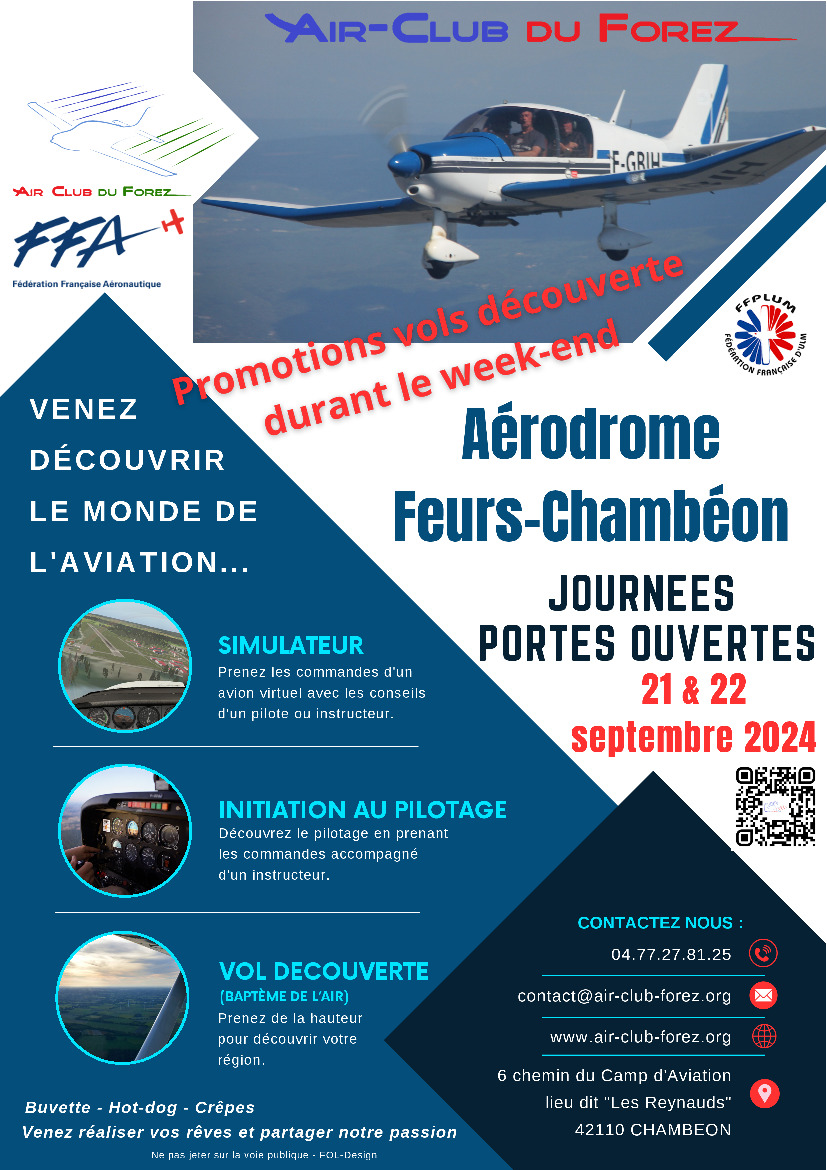 Journées portes ouvertes : Aérodrome Feurs-Chambéon