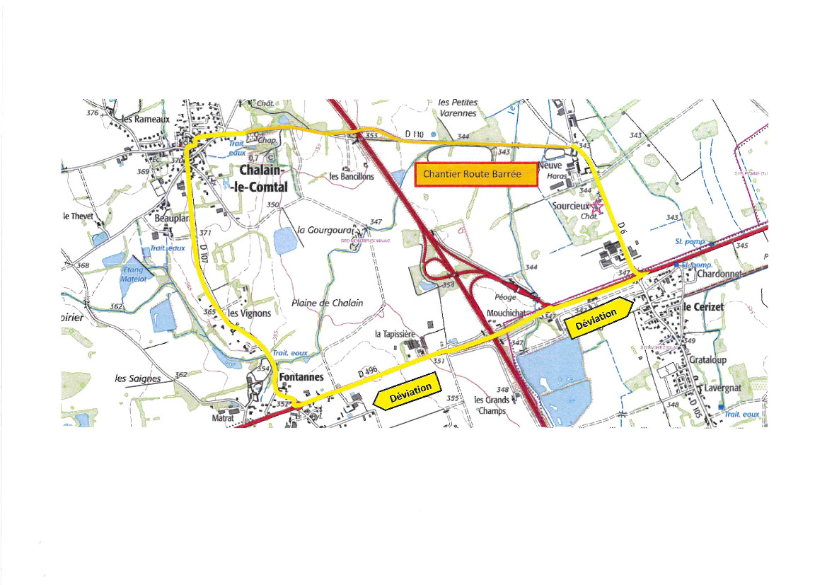 Modification de circulation et déviation les 16 et 17/09/24