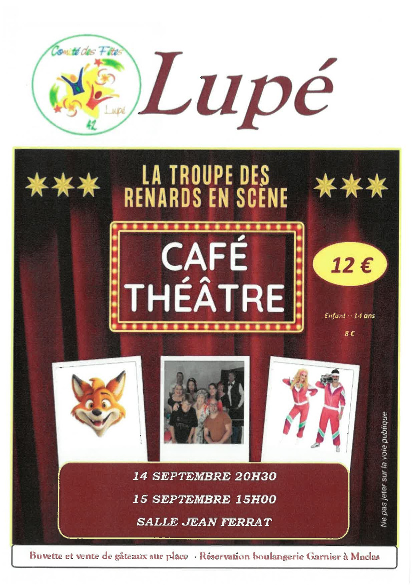 AGENDA Culturel : Théâtre à Lupé