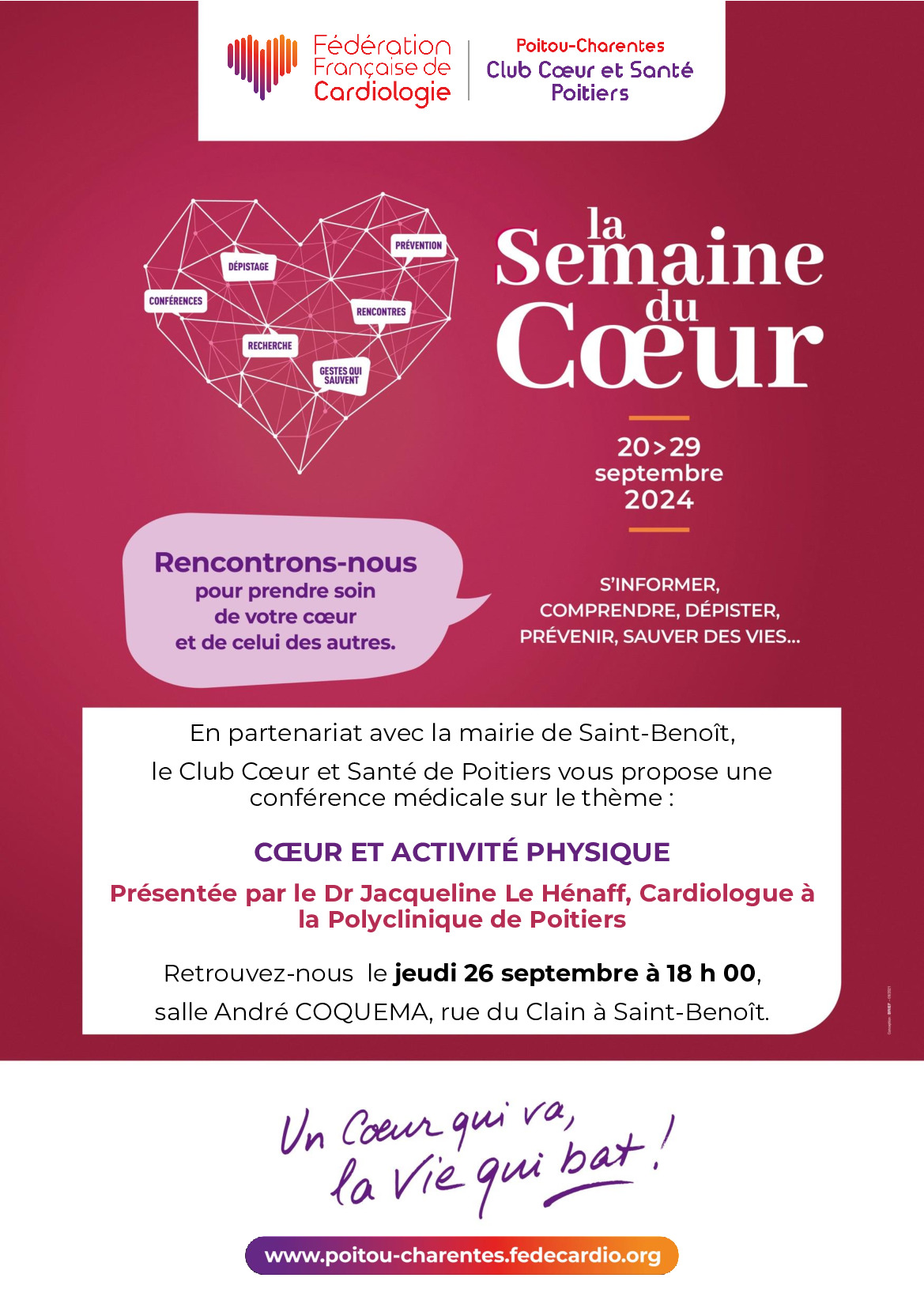 Conférence médicale : Cœur et Activité Physique le 26/09