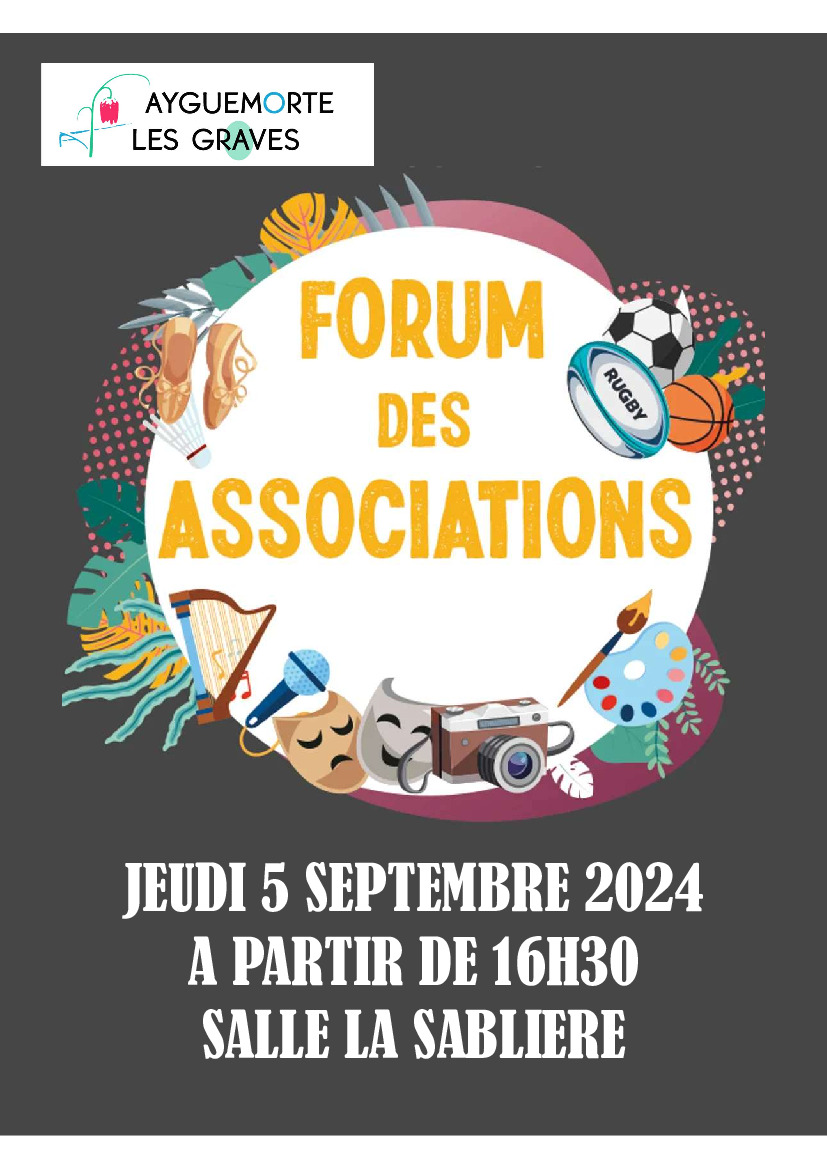 RAPPEL Forum des Associations : Aujourd'hui 16h30-19h30