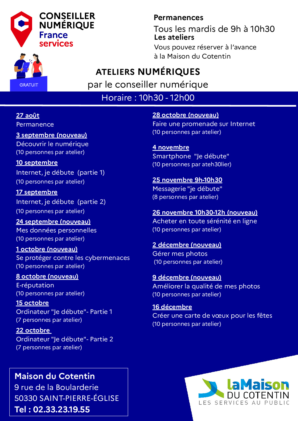 Ateliers numériques proposés