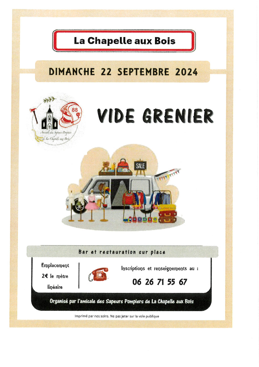 VIDE GRENIER AMICALE DES SAPEURS POMPIERS (1/1)