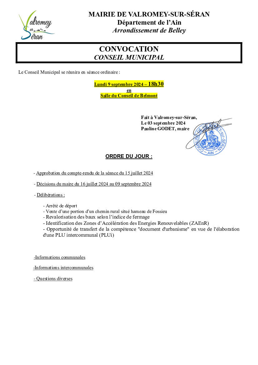 conseil municipal le 9 septembre 2024 (1/1)