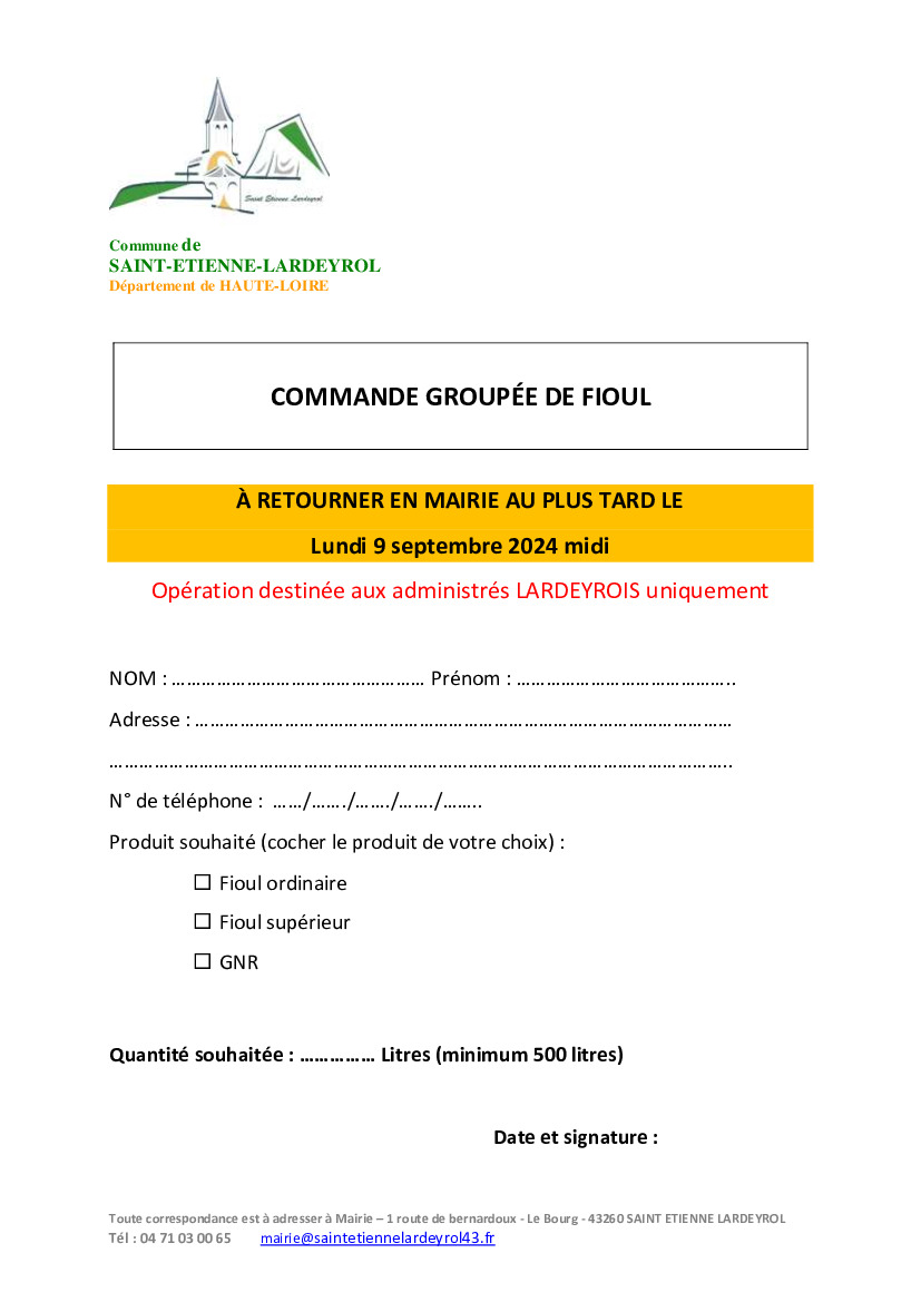 COMMANDE GROUPEE DE FIOUL DOMESTIQUE