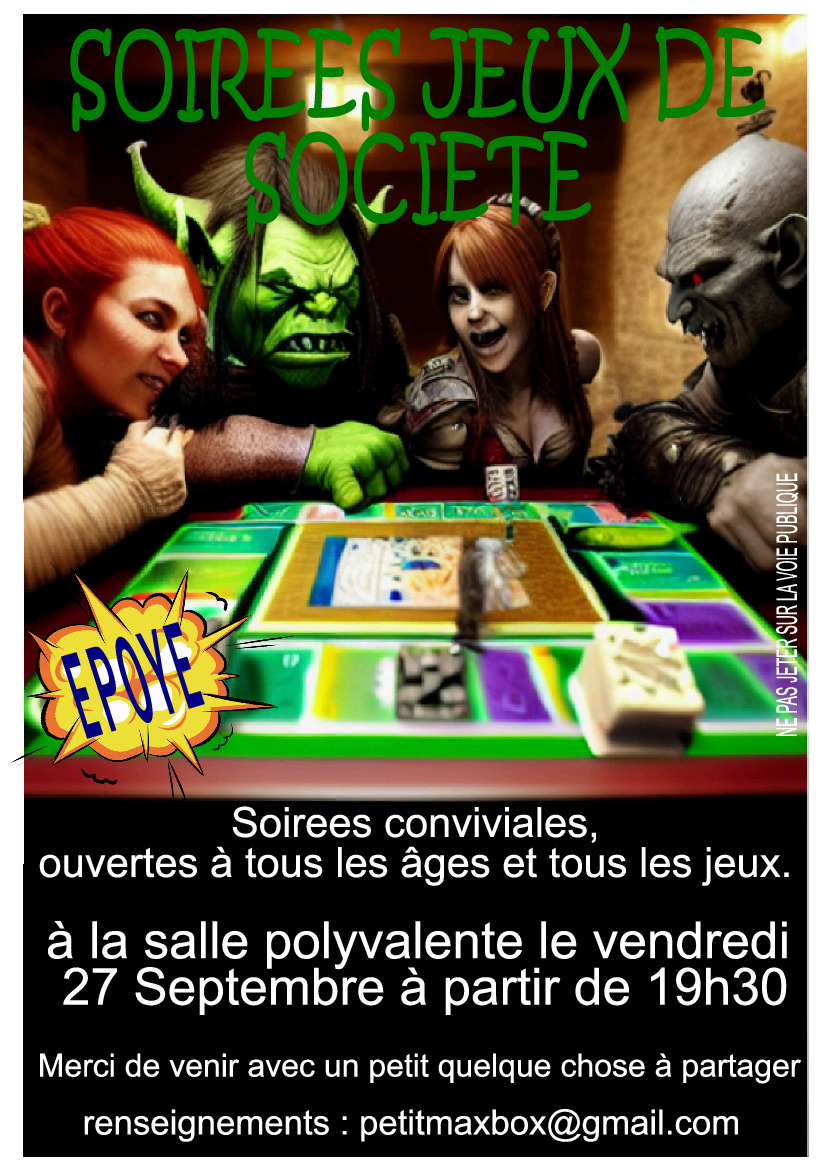 Soirée jeux de société du 27 Septembre