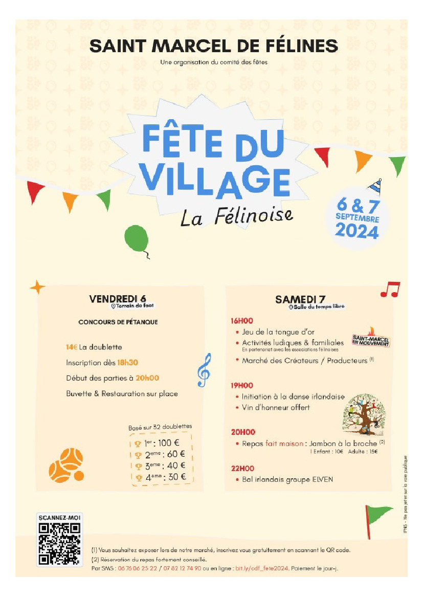 RESERVATION REPAS FETE PATRONALE DU 06/09/2024