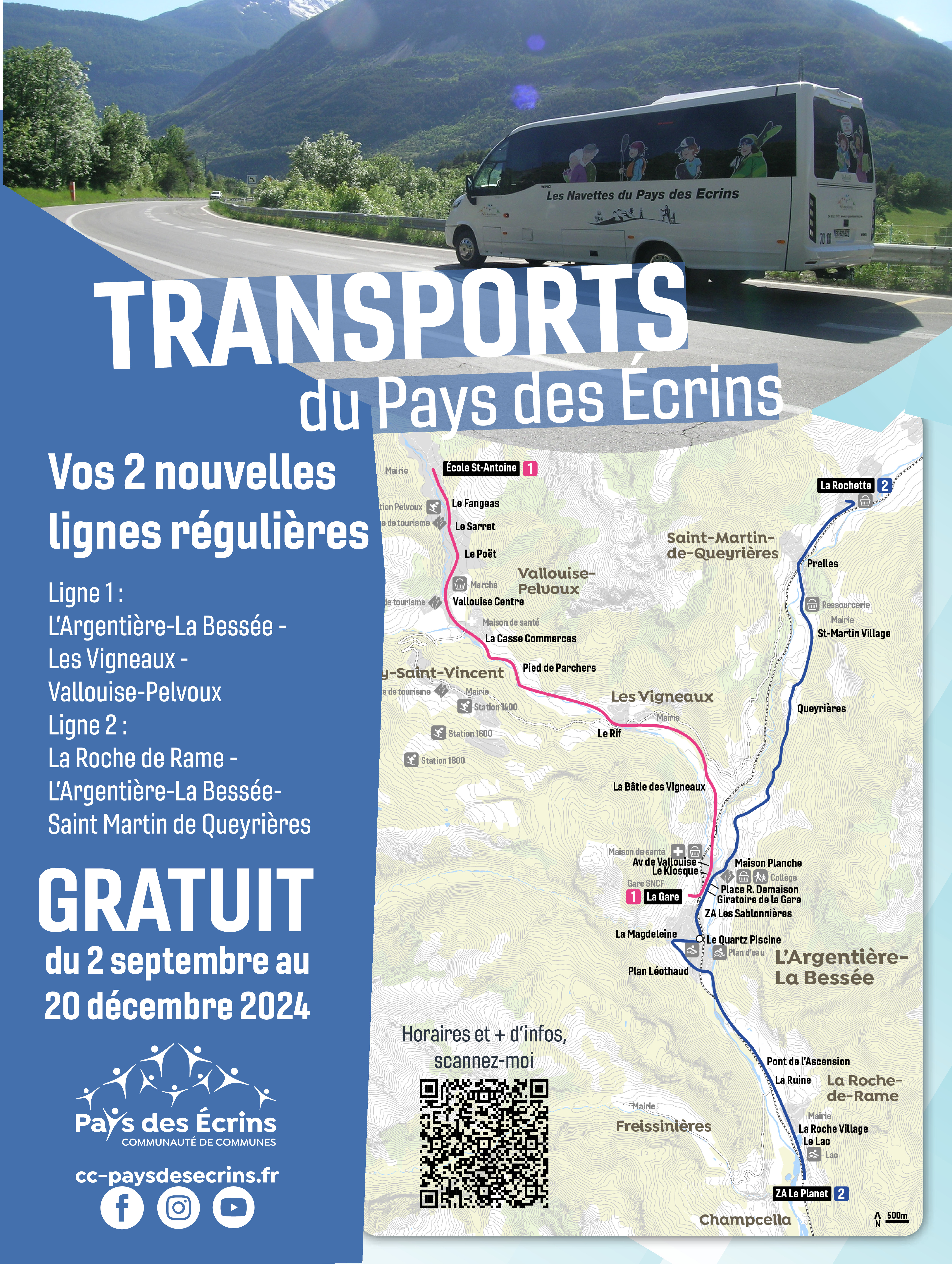 Transport Pays des Ecrins - 2 nouvelles lignes régulières