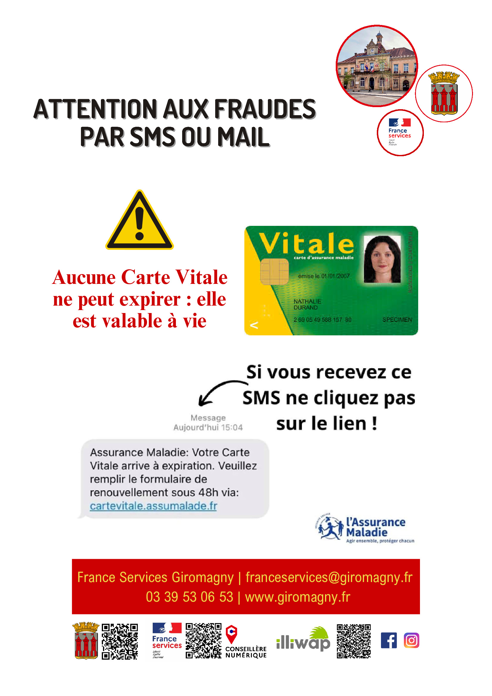 Attention aux fraudes par SMS ou mail