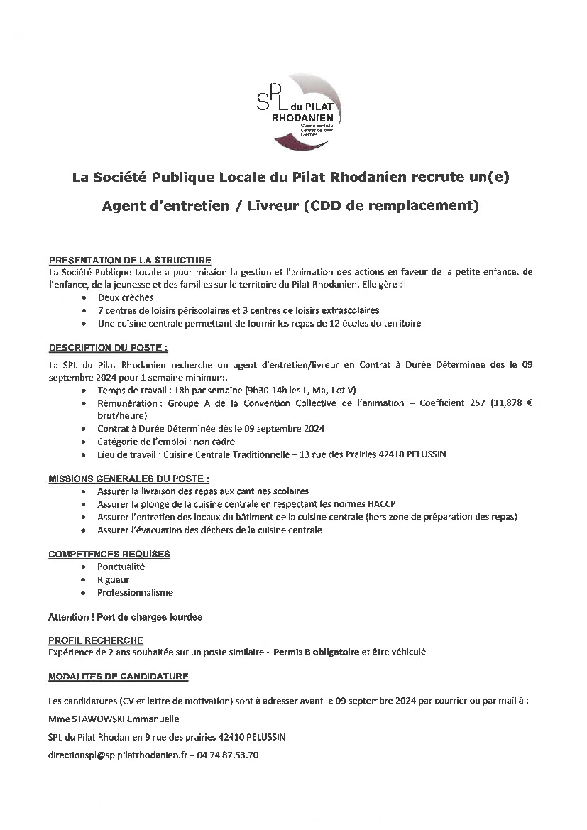 La SPL recrute :