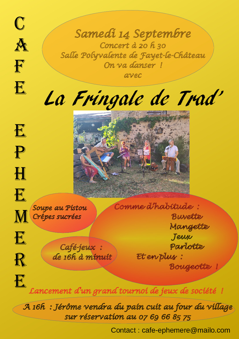 CAFE EPHEMERE et  CONCERT