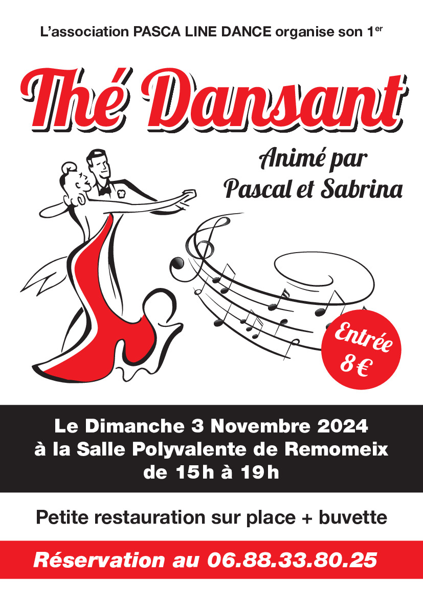 Thé dansant le dimanche 3 novembre 2024