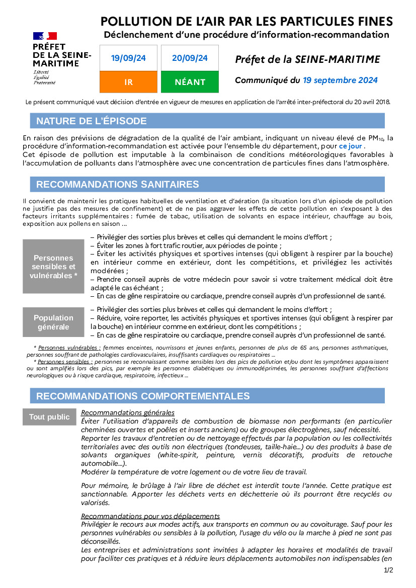 Pollution de l’air par les particules en suspension (PM10)