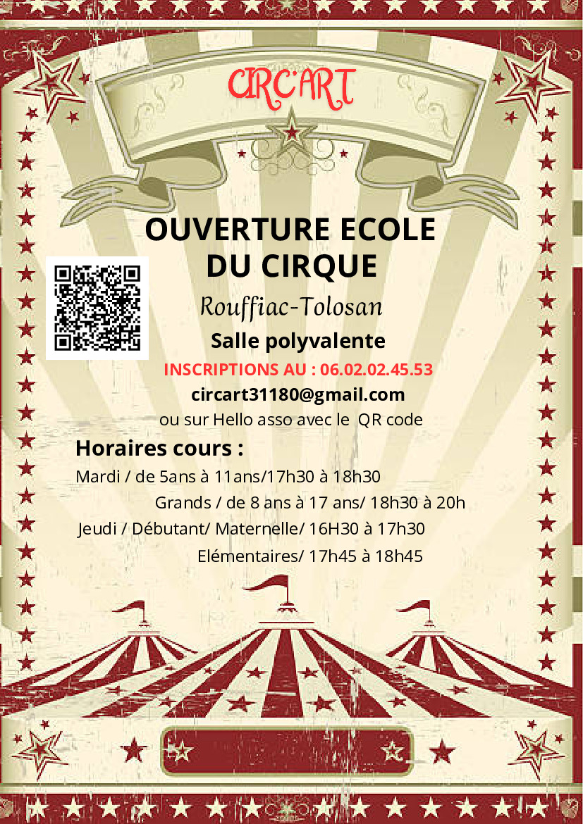 Nouveau ! Ecole du cirque pour enfants à Rouffiac ! (1/1)