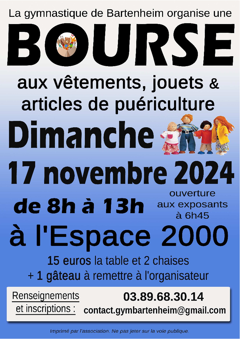 BOURSE AUX VÊTEMENTS - DIMANCHE 17 NOVEMBRE 2024 (1/1)