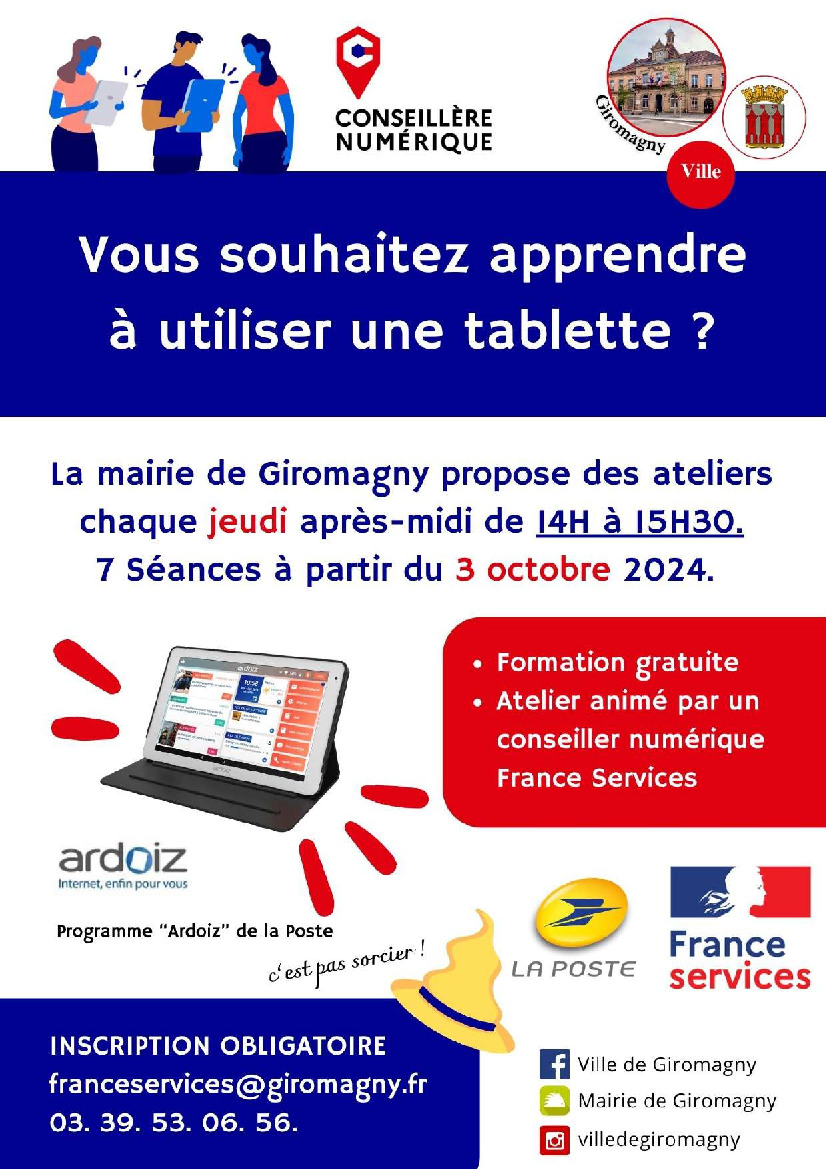 Ateliers tablette + informatique à Giromagny